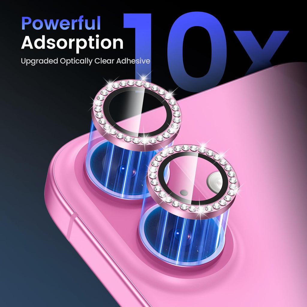 Tensea for iPhone 13 mini/iPhone 13 Camera Lens Protector, 9H Tempered Glass Camera Cover Screen Protector Metal Individual Ring for iPhone 13mini 5.4 inch /13 6.1 inch