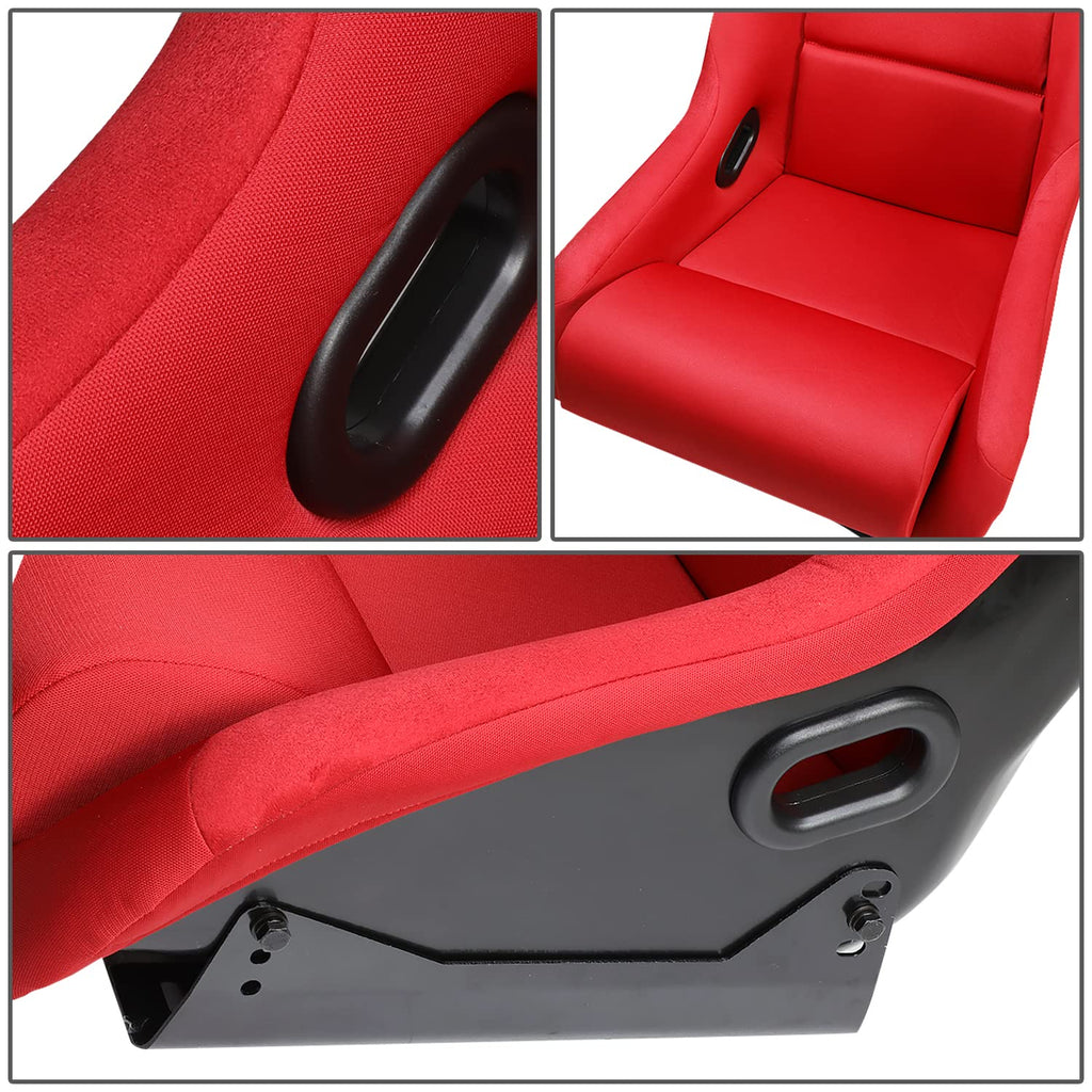 NRG Innovations NRG-FRP-330 Fiber Glass Fixed Back Bucket Racing Seat (Small), 4 pt Harness Compatibility, Black Seat Cover, 19"W X 18" D X 34" H