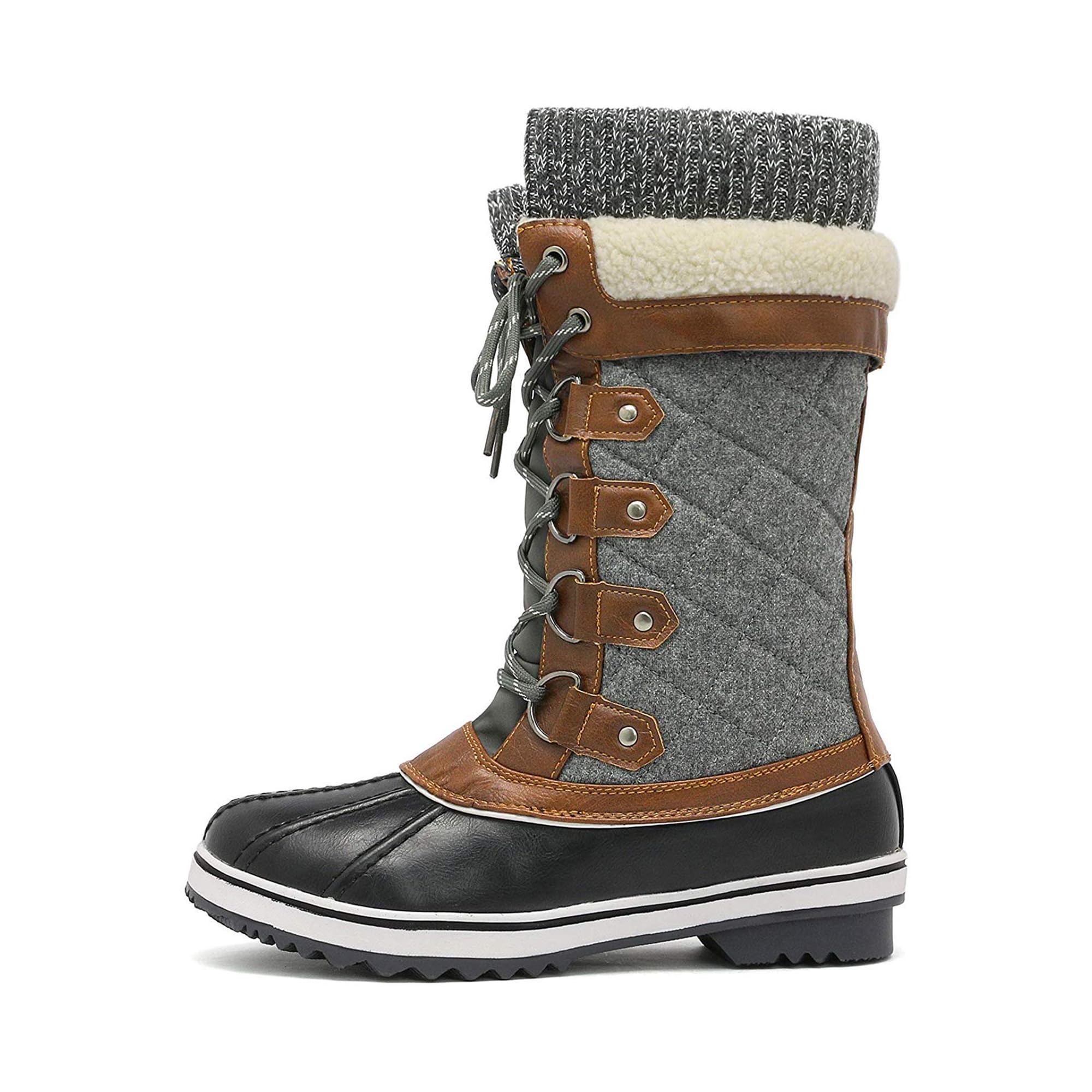 DREAM PAIRS Women's Mid-Calf Waterproof Winter Snow Boots
