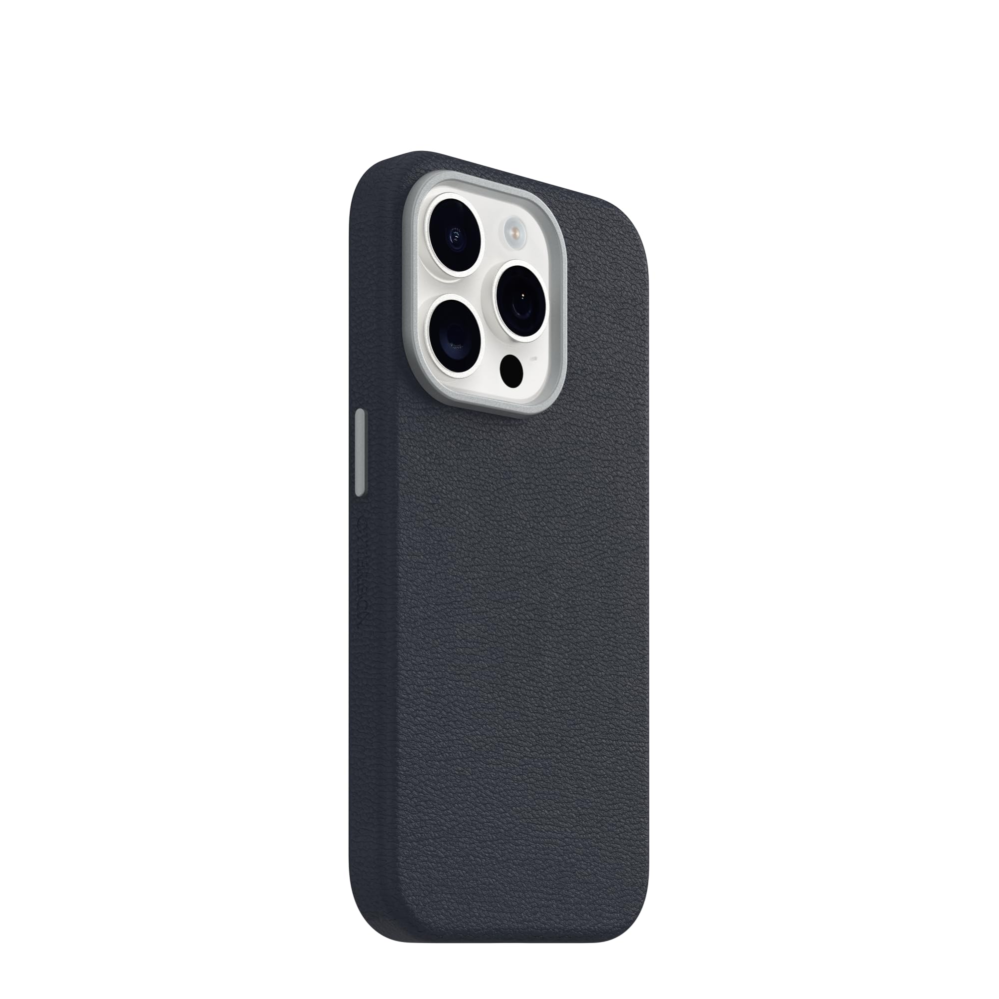OtterBox iPhone 15 Symmetry Series Cactus Leather for MagSafe - Noir ASH (Black), Slim, Premium, Protective iPhone Case