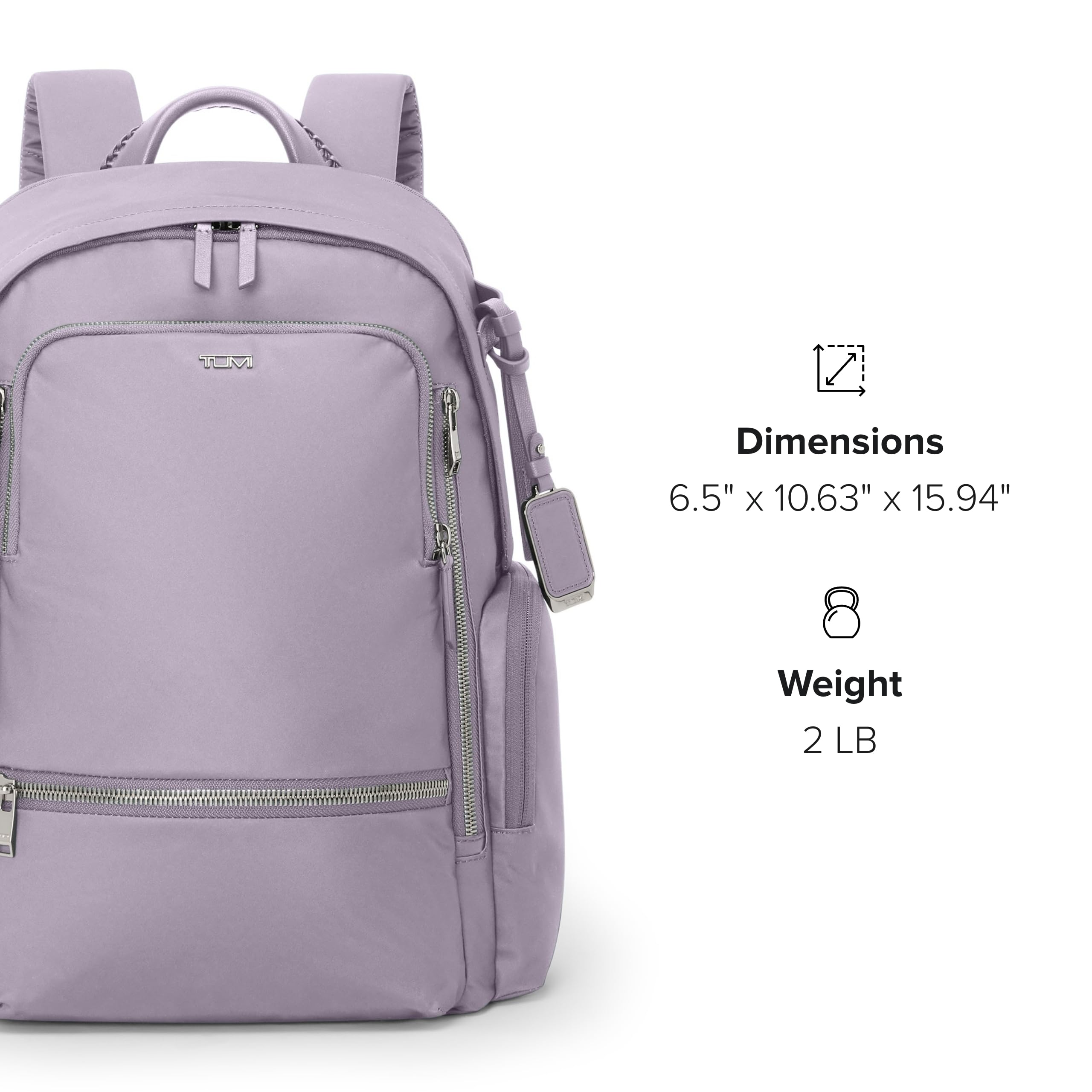 TUMI - Voyageur Celina Backpack - Women's Work and Travel Bag - 16.0" X 10.6" X 6.5" - Holds Up to 16" Laptop - Black & Gold Hardware