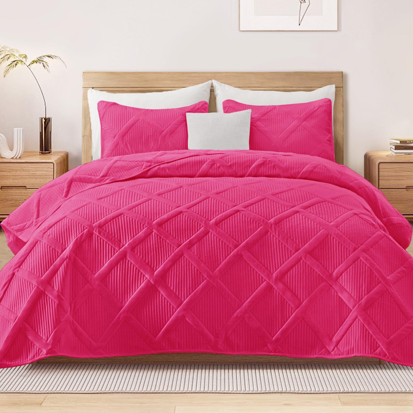 Exclusivo Mezcla Twin Size Quilt Set with Modern Striped Pattern, 2 Pieces Lightweight Black Quilts Bedding Set, Soft Bedspreads Coverlets for All Seasons
