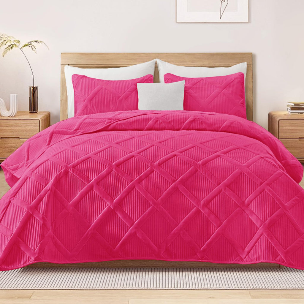 Exclusivo Mezcla Twin Size Quilt Set with Modern Striped Pattern, 2 Pieces Lightweight Black Quilts Bedding Set, Soft Bedspreads Coverlets for All Seasons