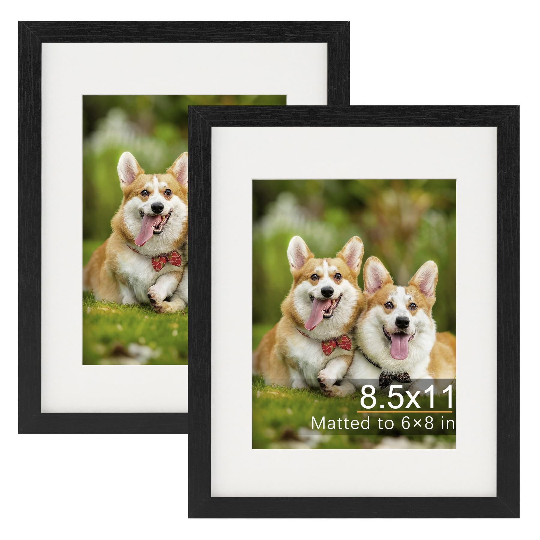 TOFOREVO Picture Frames 4x4 Set of 2 Black Wood Grain Photo Frame for Gallery Wall Mounting or Tabletop Display