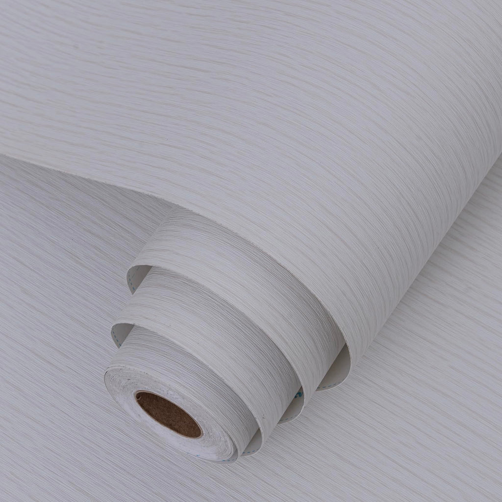 Grasscloth Peel and Stick Wallpaper 20.8"x394" Gray Thick Fabric Textured Linen Classic Faux Grassweave Neutral Removable Wallpaper Vinyl Film Roll for Home Use