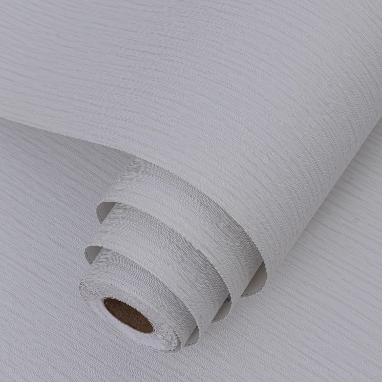 Grasscloth Peel and Stick Wallpaper 20.8"x394" Gray Thick Fabric Textured Linen Classic Faux Grassweave Neutral Removable Wallpaper Vinyl Film Roll for Home Use