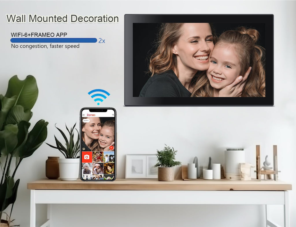 32GB FRAMEO 10.1 Inch Smart WiFi Digital Photo Frame | 1280x800 HD IPS Touchscreen , 32GB Large Storage, Auto Rotate,Share Moments Instantly via Frameo App from Anywhere