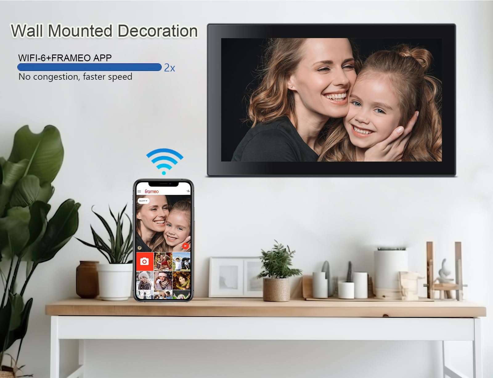 32GB FRAMEO 10.1 Inch Smart WiFi Digital Photo Frame | 1280x800 HD IPS Touchscreen , 32GB Large Storage, Auto Rotate,Share Moments Instantly via Frameo App from Anywhere