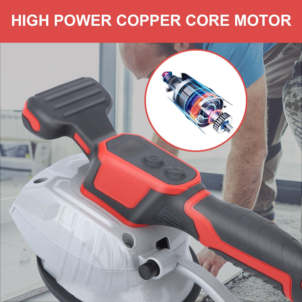 Tile Vibration Leveling Machine Compatible with Milwa-ukee 18V Battery, Cordless Tile Vibration Machine Installation Tool 150W Tiler Vibrator Tool with 8 Speed Suction Cup Digital Display (No battery)