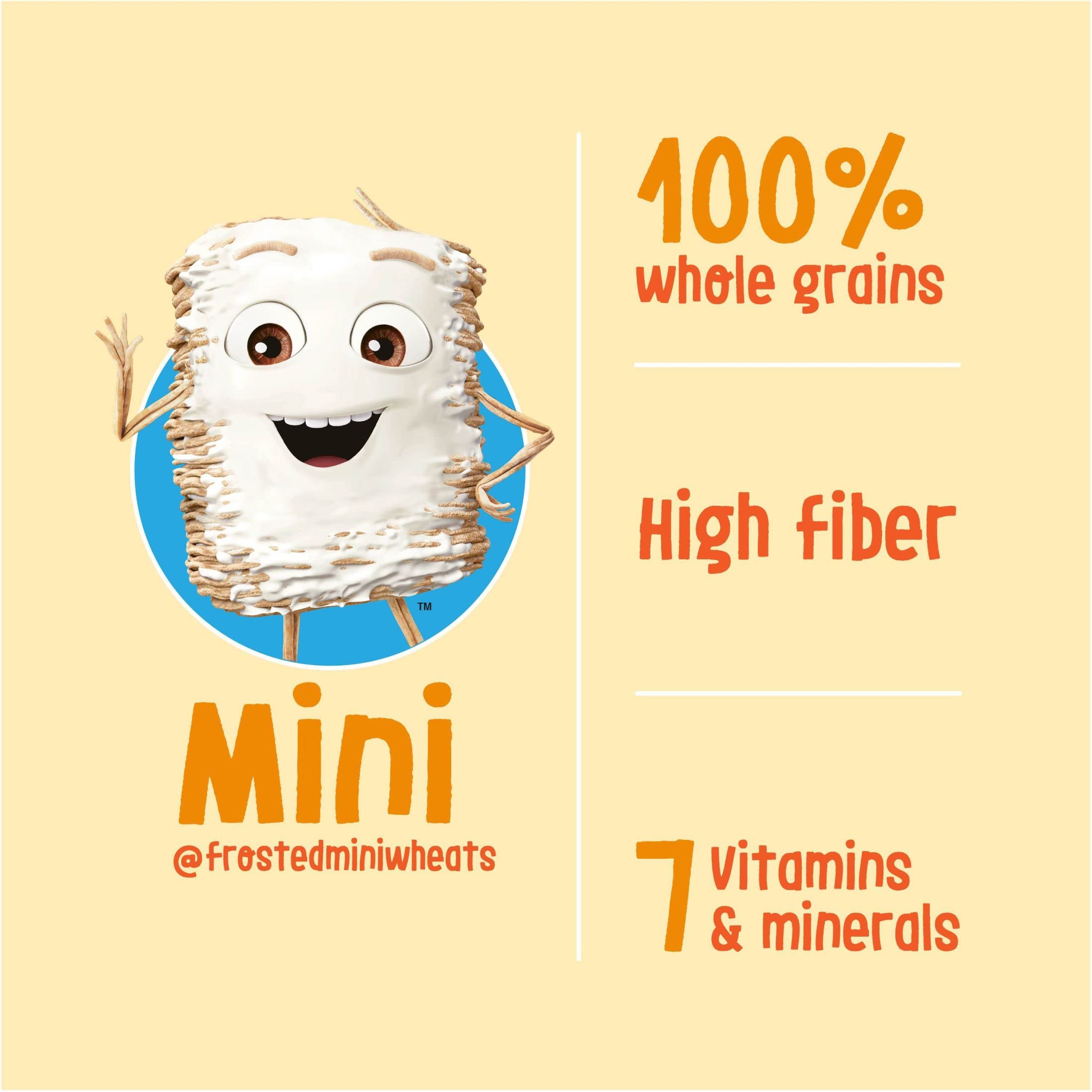 Kellogg's Frosted Mini-Wheats Cold Breakfast Cereal, High-Fiber, Whole Grain, Family Size, Original, 24oz Box (1 Box)