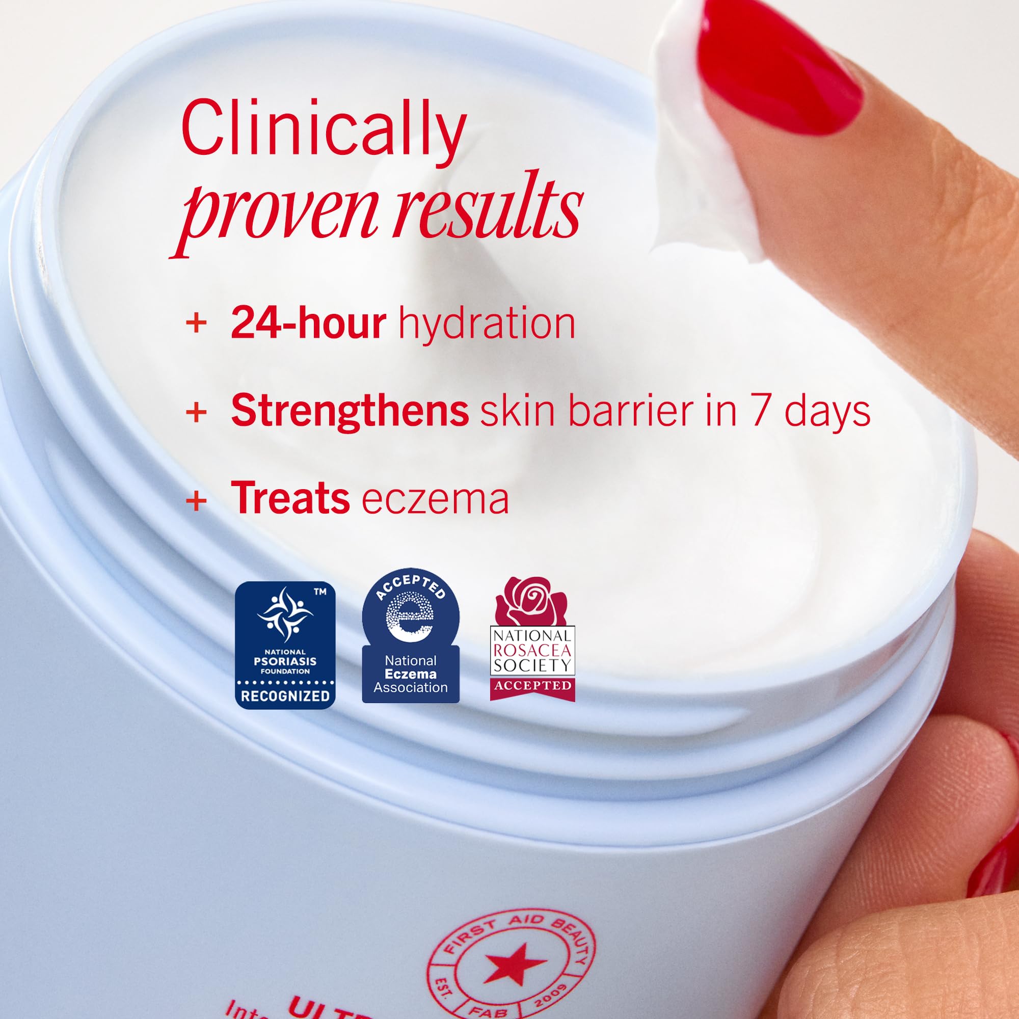 First Aid Beauty Ultra Repair Cream, Intense Hydration Face & Body Moisturizer with Colloidal Oatmeal, Helps Relieve Eczema, Dry Skin Barrier Repair, Fragrance Free