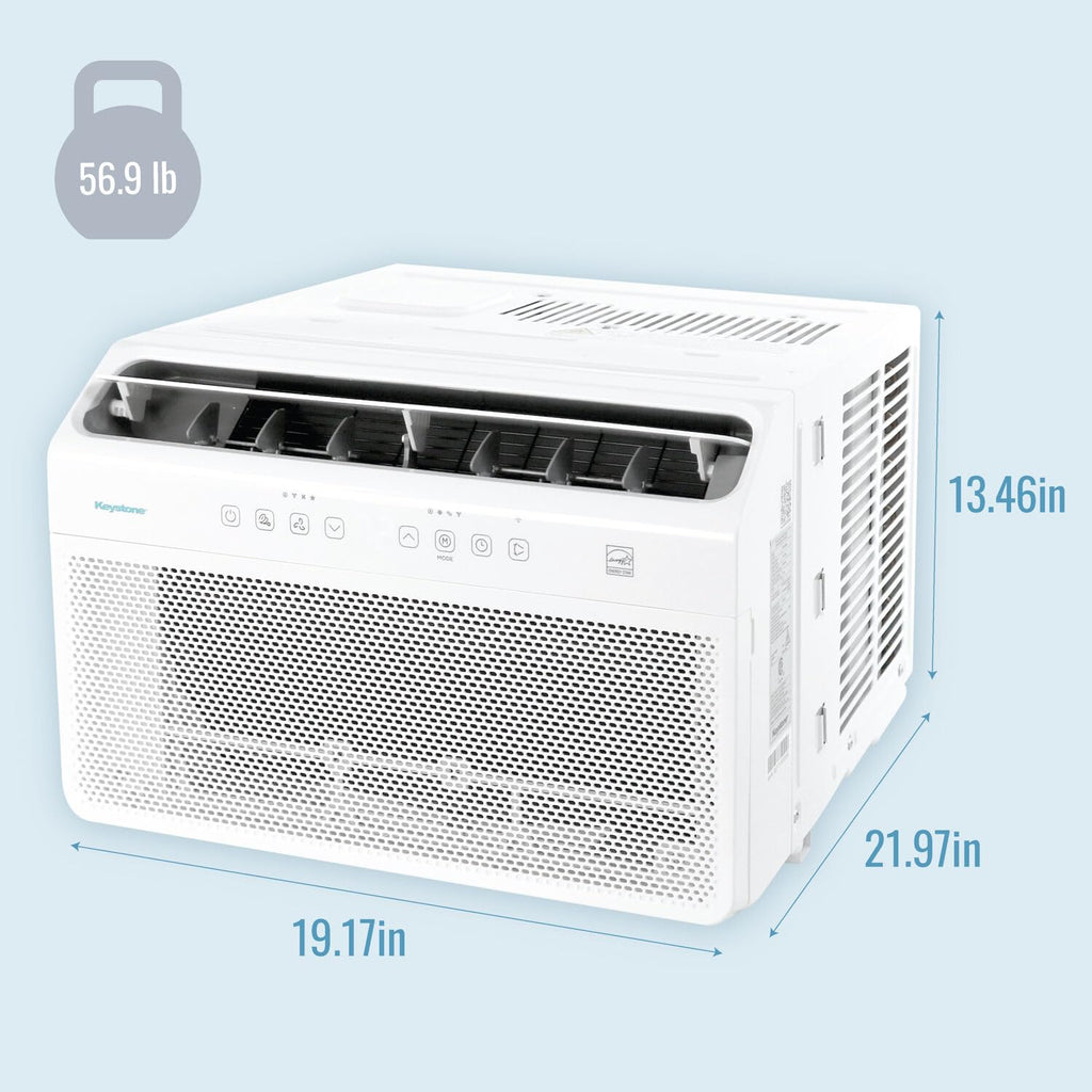 Keystone Energy Star 8,000 BTU Window Mounted Inverter Air Conditioner with Quiet, High Efficiency Operation and Remote, Window AC Unit for Apartment, Living Room, Medium Rooms up to 350-Sq.Ft.
