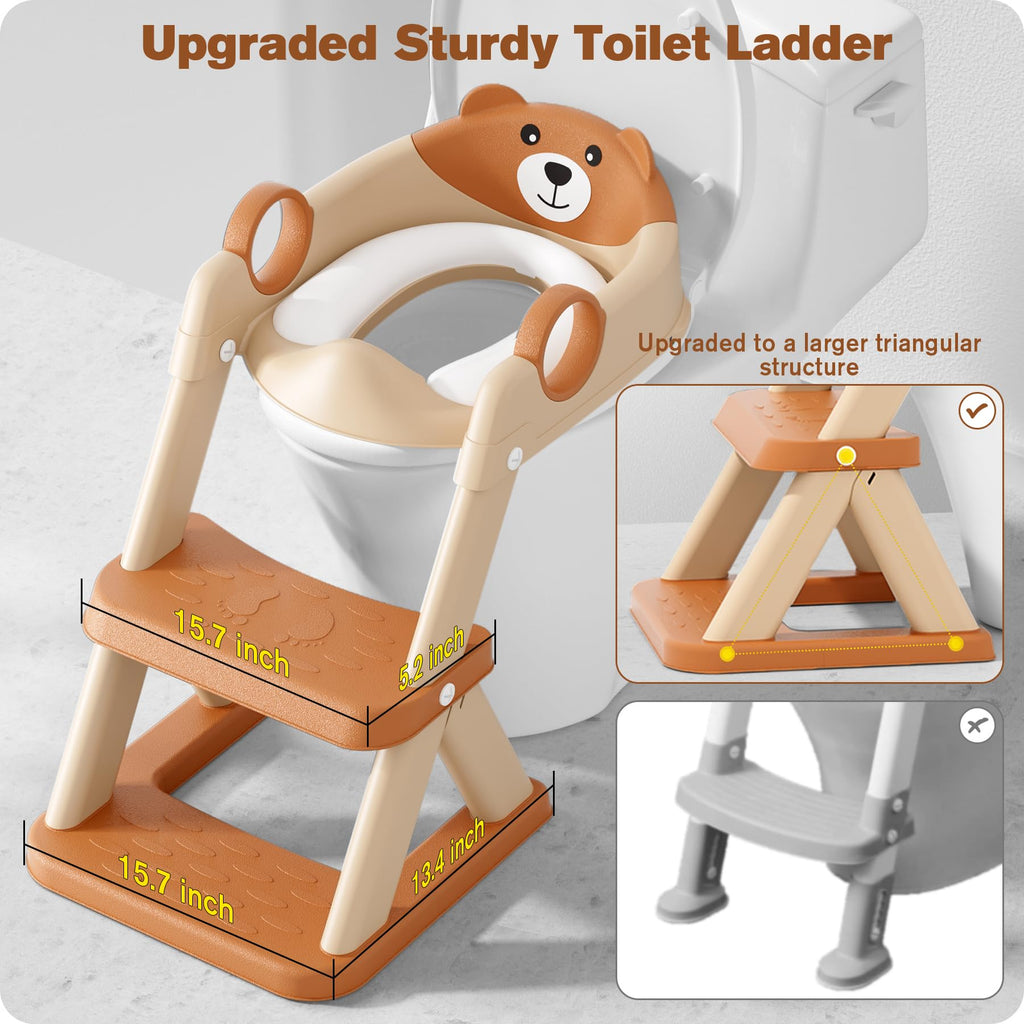Potty Training Seat, Upgrade Toddler Toilet Seat for Kids Boys Girls, 2 in 1 Potty Training Toilet, Splash Guard Anti-Slip Pad Step Stool(Blue)