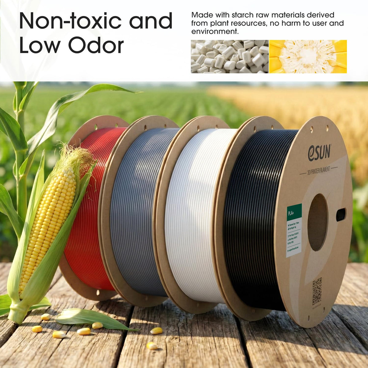 eSUN PLA+ Filament 1.75mm, 3D Printer Filament PLA Plus, Dimensional Accuracy +/- 0.03mm, 1KG Spool (2.2 LBS) 3D Printing Filament for 3D Printers, Cold White