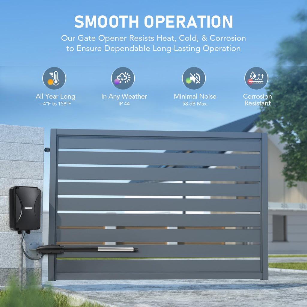 CO-Z Automatic Dual Swing Gate Opener Kit, Electric Gate Opener for Doors up to 660lb*2 18ft, Driveway Home Garden Gate System for Double Swing Gates, Dual Gate Complete Kit with Remote Control