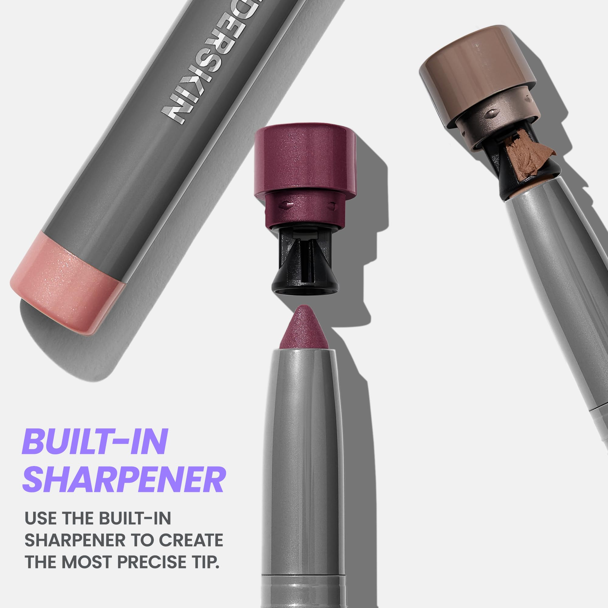 Wonderskin IYKYK Eyeshadow Stick - Longwear Eye Shadow Sticks, Budge-Proof and Waterproof Shimmer Eyeshadow Stick with Built-in Sharpener (Ash)