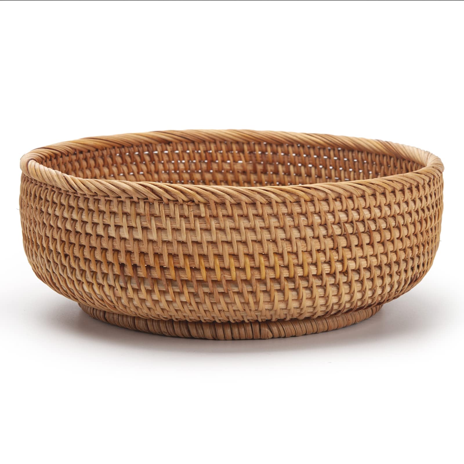 Natural Rattan Fruit Storage Baskets Rectangular Woven Wicker Box for Key Holder Remote Stackable Natural Set of 3