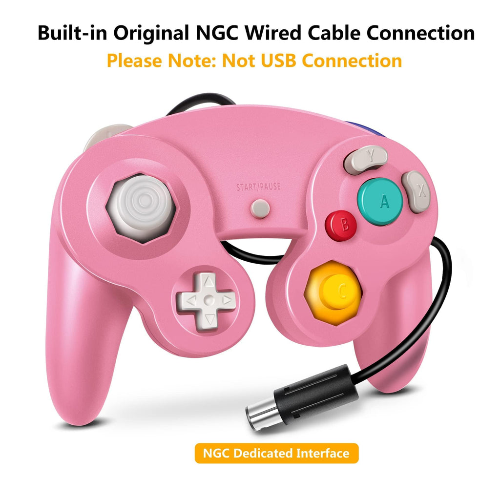 FIOTOK Gamecube Controller, Classic Wired Controller for Wii Nintendo Gamecube (Black)