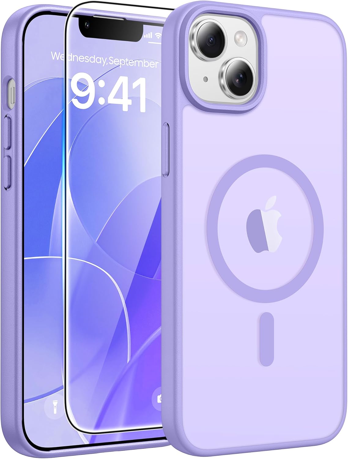 FNTCASE for iPhone 17 Case: [Compatible with Magsafe] Translucent Matte Cases with [Full Camera Protection] [Screen Protector] Military Grade Shockproof Protective Phone Cover - Light Purple