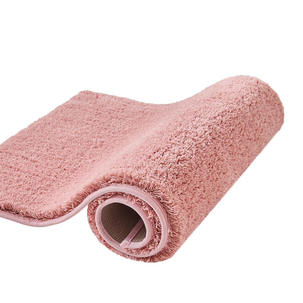 CozeCube Circle Fleece Bath mats for Bathroom, Fluffy Absorbent, Melange Quick Dry Microfiber Bath Rugs, Non Slip Washable Shower Mat Gifts, Brown, 24" X 16"