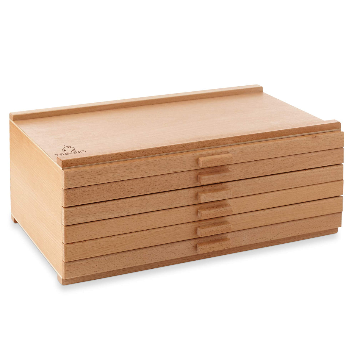 7 Elements 3 Drawer Wooden Artist Storage Supply Box for Pastels, Pencils, Pens, Markers, Brushes and Tools