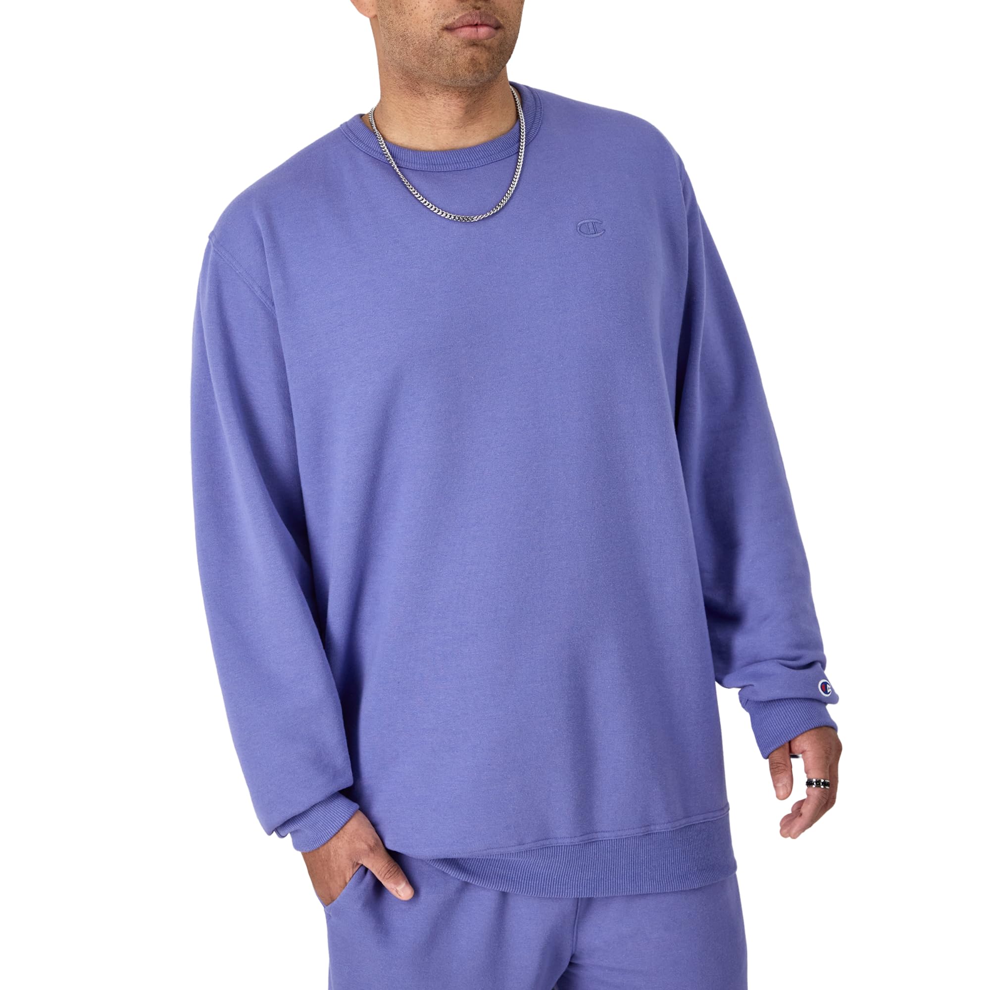 Champion Men's Men's Crewneck Fleece Sweatshirt, Standard Fit, Midweight, C Logo, Available in Regular and Big & Tall