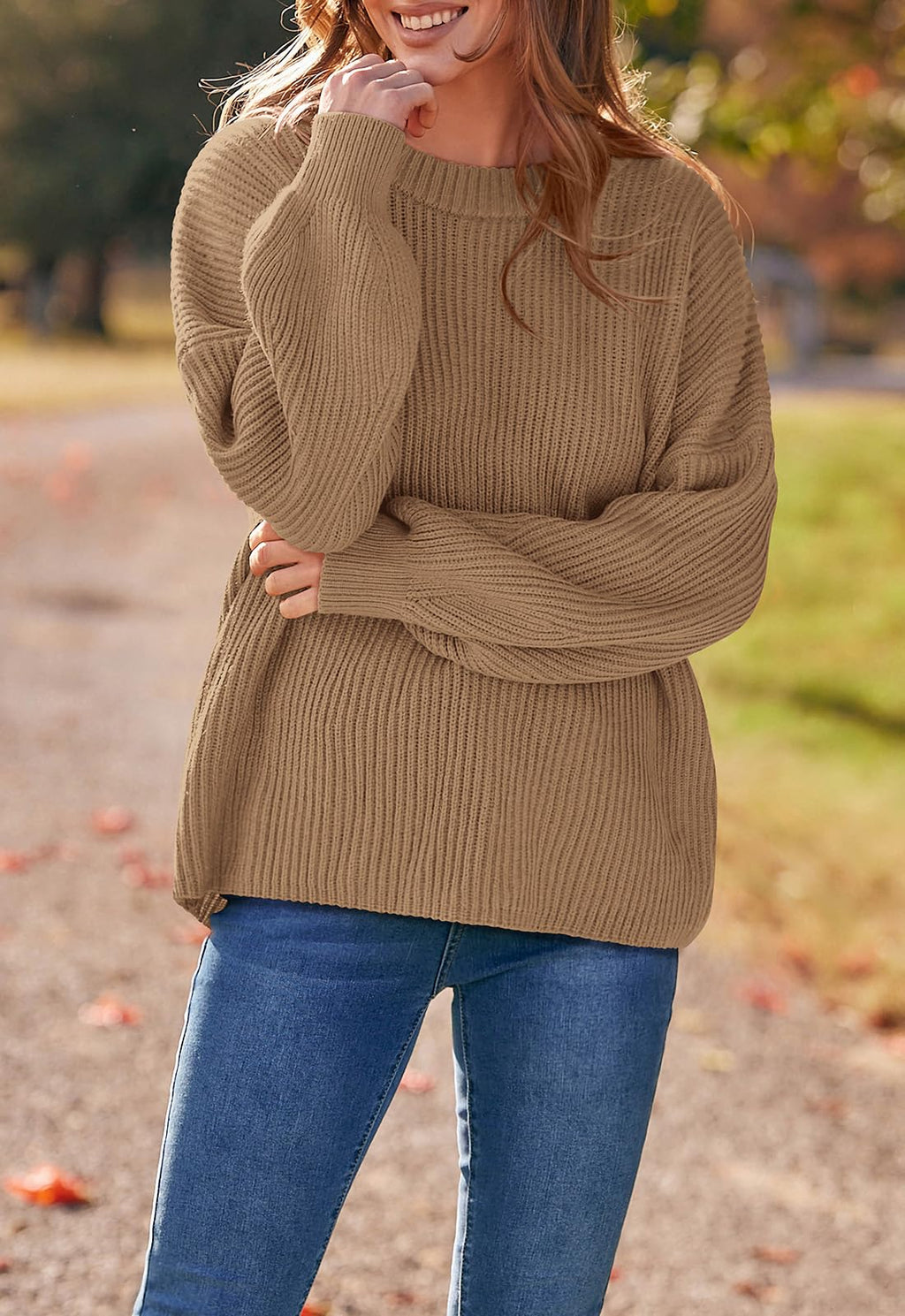 PRETTYGARDEN Womens Sweaters Spring 2026 Oversized Chunky Knitted Pullover Sweater Casual Long Sleeve Crewneck Cute Sweaters