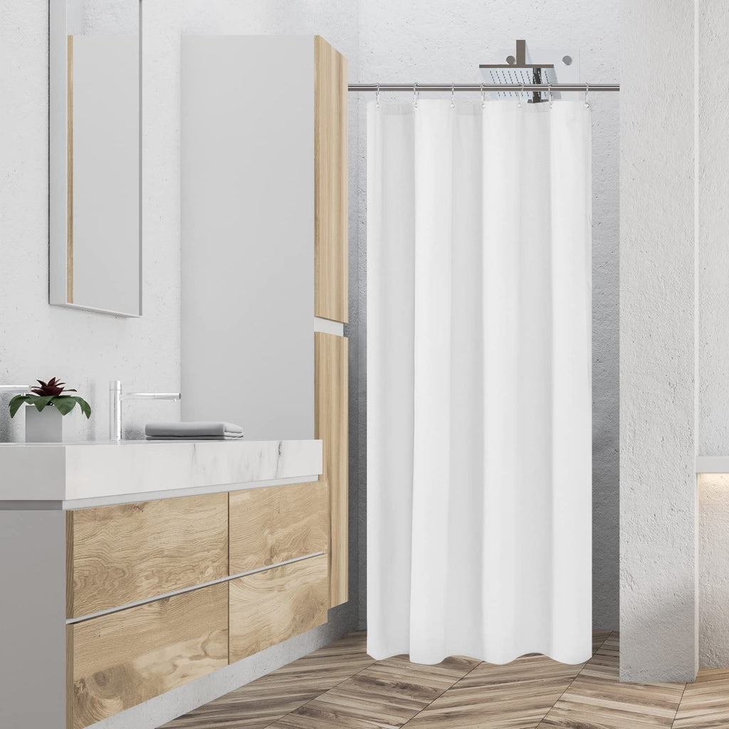 Mrs Awesome Embossed Microfiber Shower Curtain Liner 70 x 72 inches, Soft Fabric Shower Curtain Washable and Water Repellent,70x72, Cream