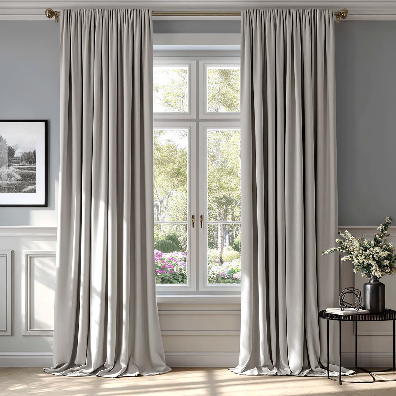 MIULEE Black Velvet Curtains Thermal Insulated Blackout Halloween Curtain Drapes for Bedroom Living Room Darkening 63 Inches Long Curtains Panels Rod Pocket Set of 2
