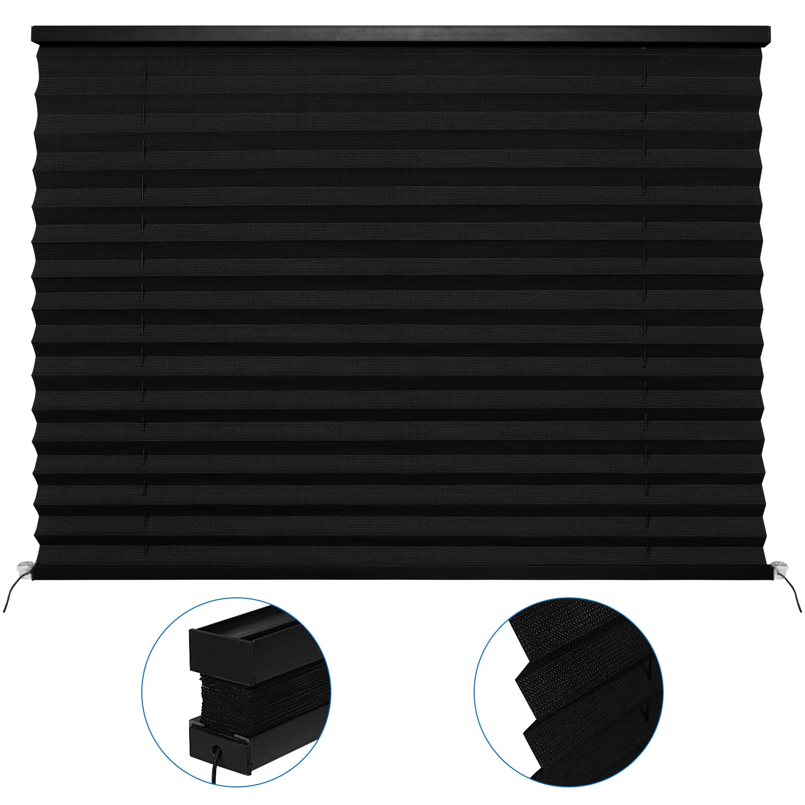 NOVINO RV Blinds Shades for Camper Window,RV Shades Pleated Camper Blinds for Travel Trailer Motor Coach Motorhome Window-14 W x 24" L