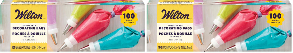 Wilton Disposable Decorating Bags - Piping, Icing & Cake Decorating - Perfect for Baking Creations - Baking Accessories - Packaging May Vary - 12-Inch, 100 Count