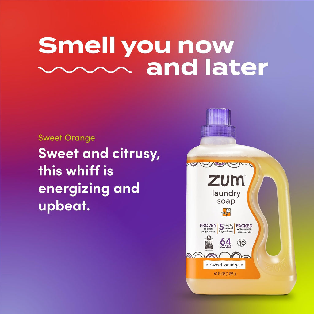 Indigo Wild Zum Clean Laundry Soap - Plant-Based Liquid Laundry Soap - Contains Baking Soda, Essential Oils & Saponified Coconut Oil - Sea Salt Scent - 64 fl oz