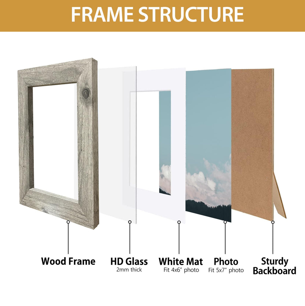 Califortree Black 11x14 Picture Frame - Display Photos 8x10 with Mat or 11x14 Without Mat - HD Glass Inside, Set of 2