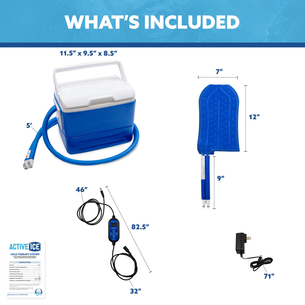 Polar Active Ice 3.0 Cold Therapy Ice Machine System with Programmable Timer, Back and Hip Compression Pad, Lightweight 9 Quart Cooler, Quiet Pump, Strong Cryotherapy Pain Relief Treatment