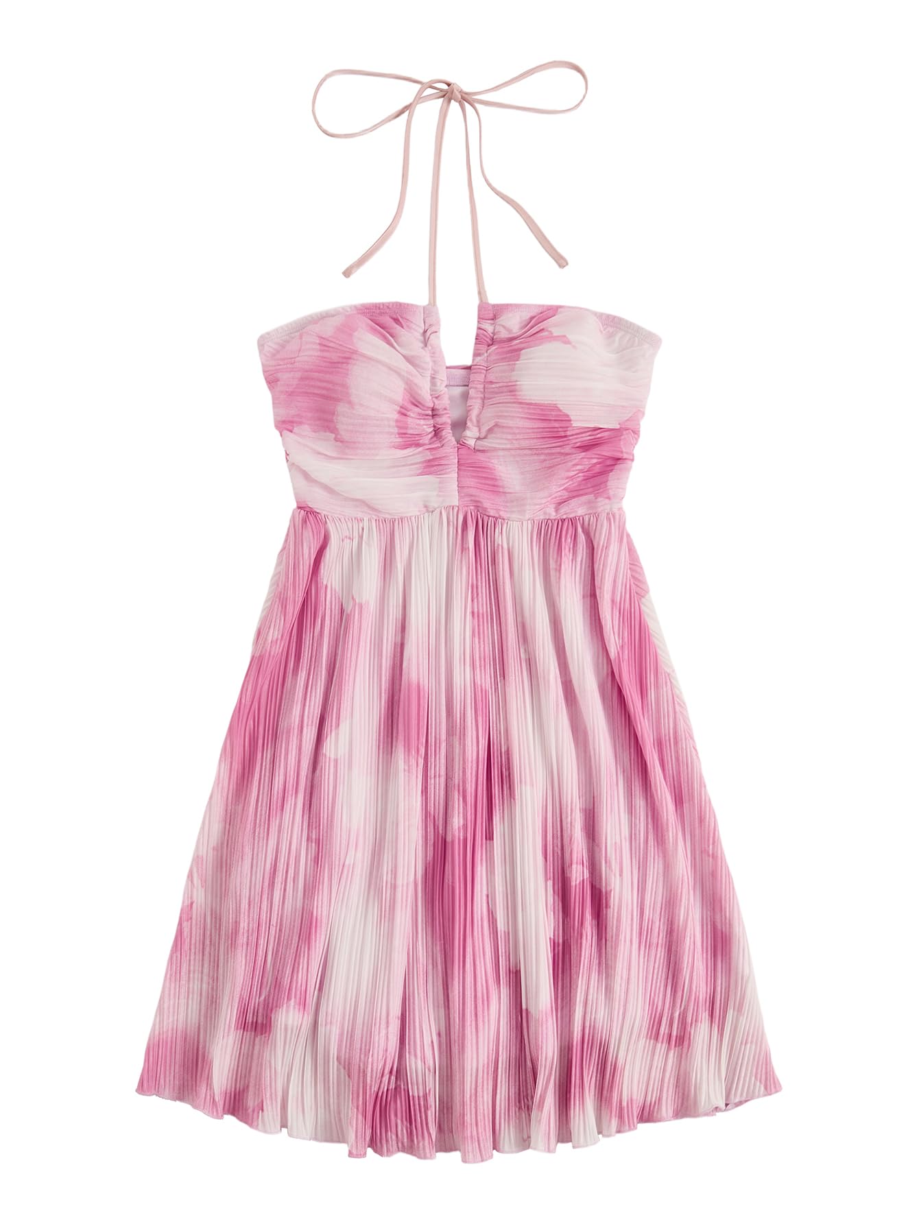 SOLY HUX Women's Tie Dye Cami Dress Halter Backless Sleeveless A Line Short Summer Dresses Sundress