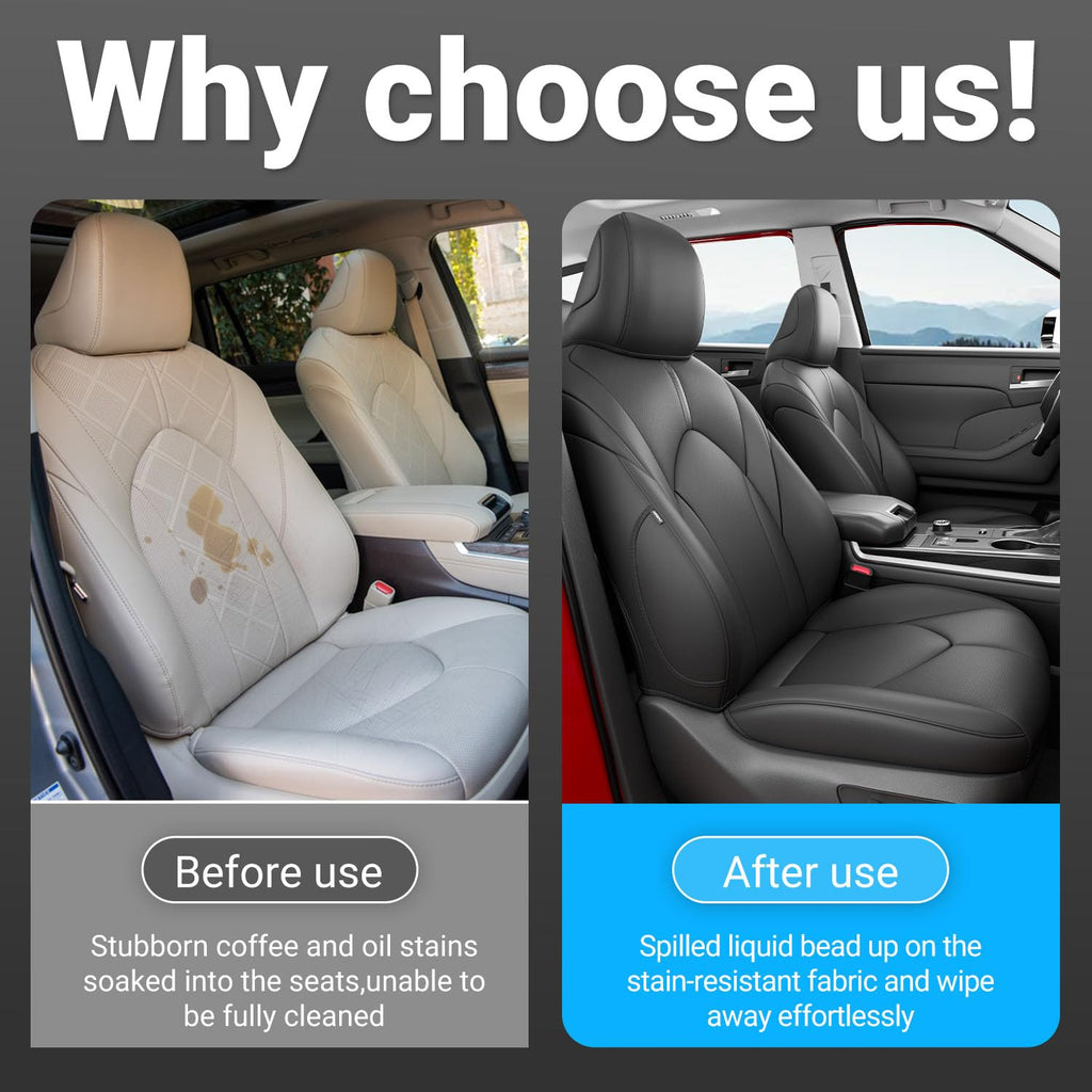 Xipoo 8 Seats Seat Cover Compatible with 2014-2019 Toyota Highlander Car Seat Protector Replacement for 2014-2019 Toyota Highlander Accessories(Fit 2014-2019 W/Second Row 40/60 Split,Black)