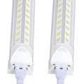 Singteam 10Pack 8Ft LED Shop Light Fixture, 100W Integrated LED Tube Light,15500LM, 6500K, Clear Cover,6 Rows V Shape 270 Degree T8 LED Lighting for Garage Warehouse Workshop Basement