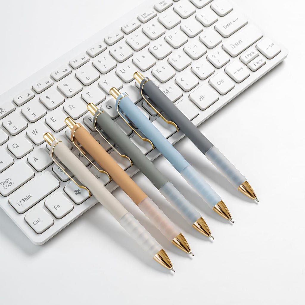 Linbsunne Ballpoint Pens Medium Point 1mm Pen with Super Soft Grip Ball Point Pen for Men Women Retractable Pens (Blue Ink+Black Ink+Red Ink)