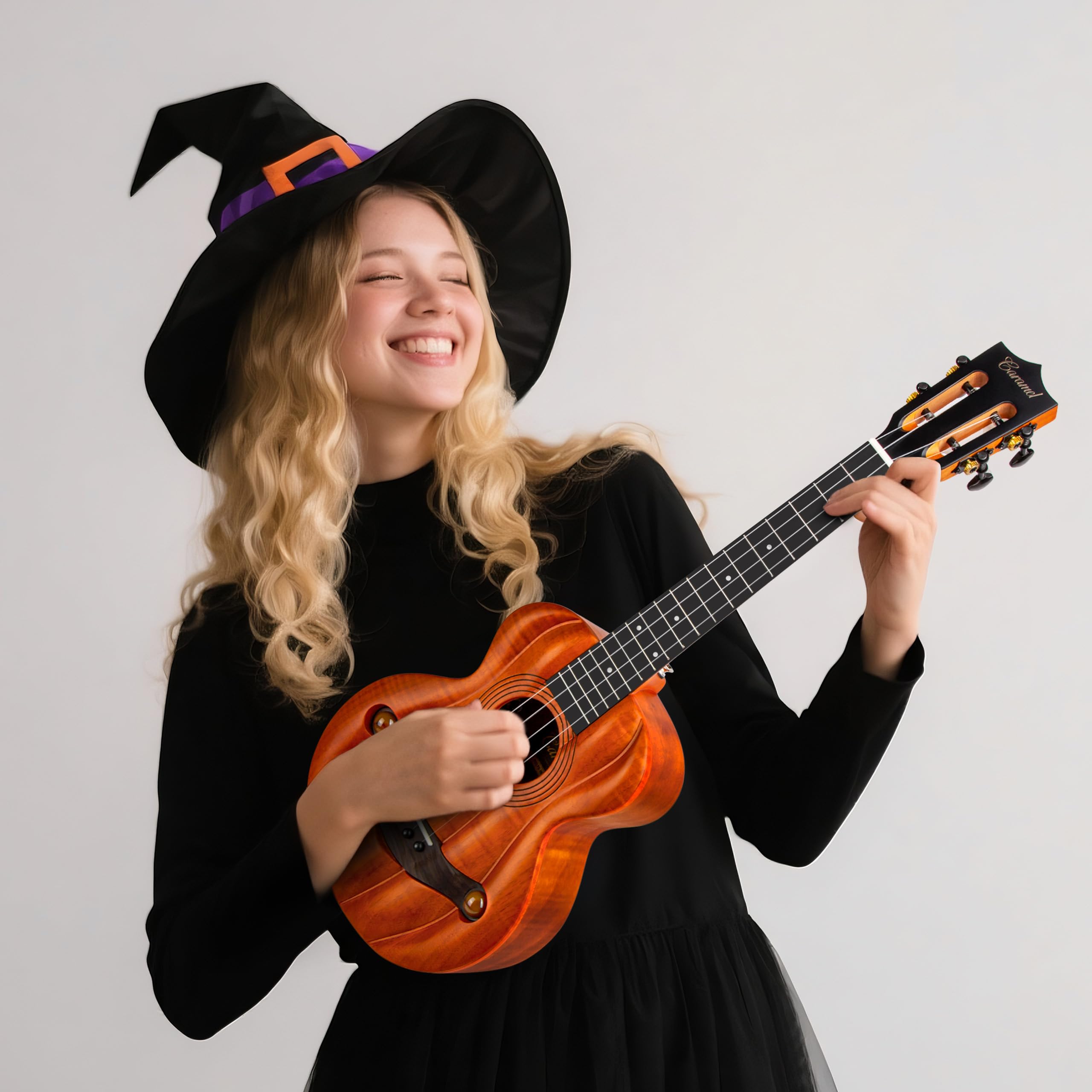 Caramel TEG95 Butterfly Bocote Glossy Tenor Acoustic & Electric Ukulele | 26-inch Handmade Professional Ukelele Kit with Accessories