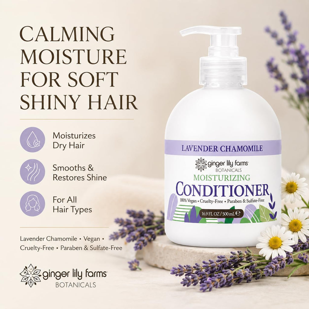 Ginger Lily Farms Botanicals Moisturizing Conditioner for Dry Hair, 100% Vegan & Cruelty-Free, Apple Pear Scent, 1 Gallon Refill (128 fl oz)