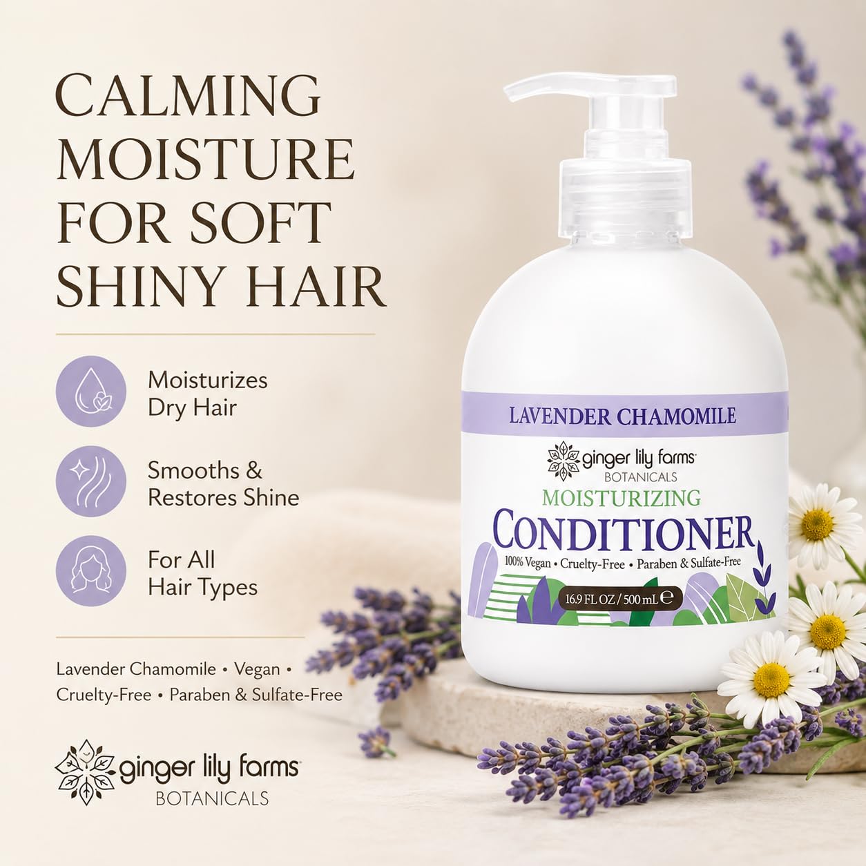 Ginger Lily Farms Botanicals Moisturizing Conditioner for Dry Hair, 100% Vegan & Cruelty-Free, Apple Pear Scent, 1 Gallon Refill (128 fl oz)