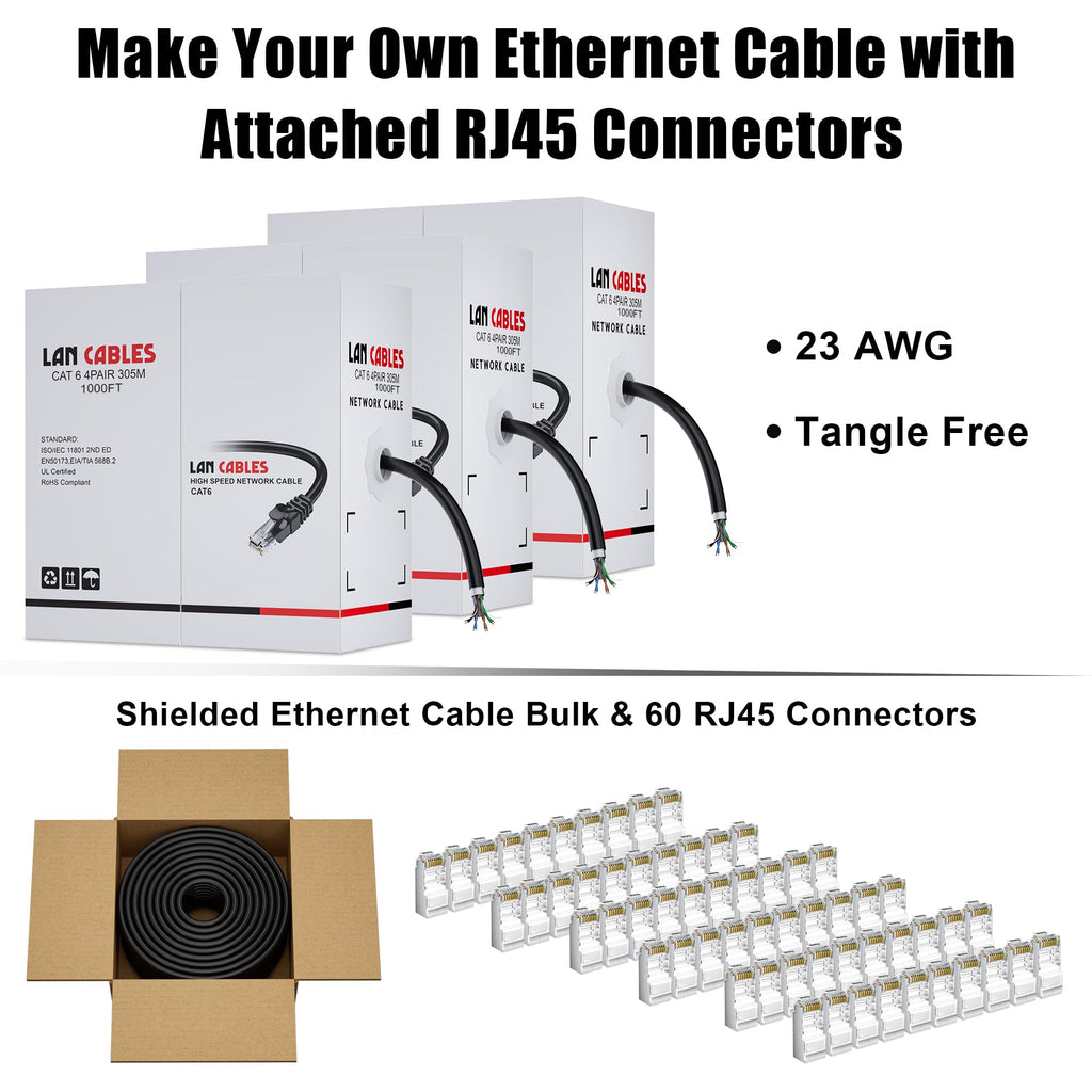 MEIPEK Cat 6 Shielded Ethernet Cable 10ft, Outdoor&Indoor Cat 6 Patch Cable, Heavy Duty 23AWG, High Speed, Weatherproof, UV Resistant Cat6 RJ45 LAN Network Cables for Gaming, Modem