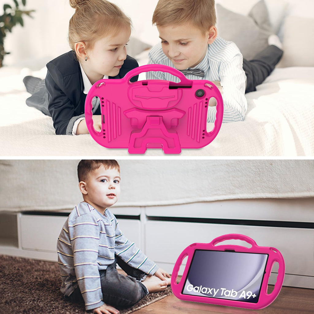 AVAWO Kids Case for Samsung Galaxy Tab A11+ Plus/A9+ Plus 11 Inch Case, with Strap, Shockproof Lightweight Handle Stand 2025/2023 Model with Lanyard, Black