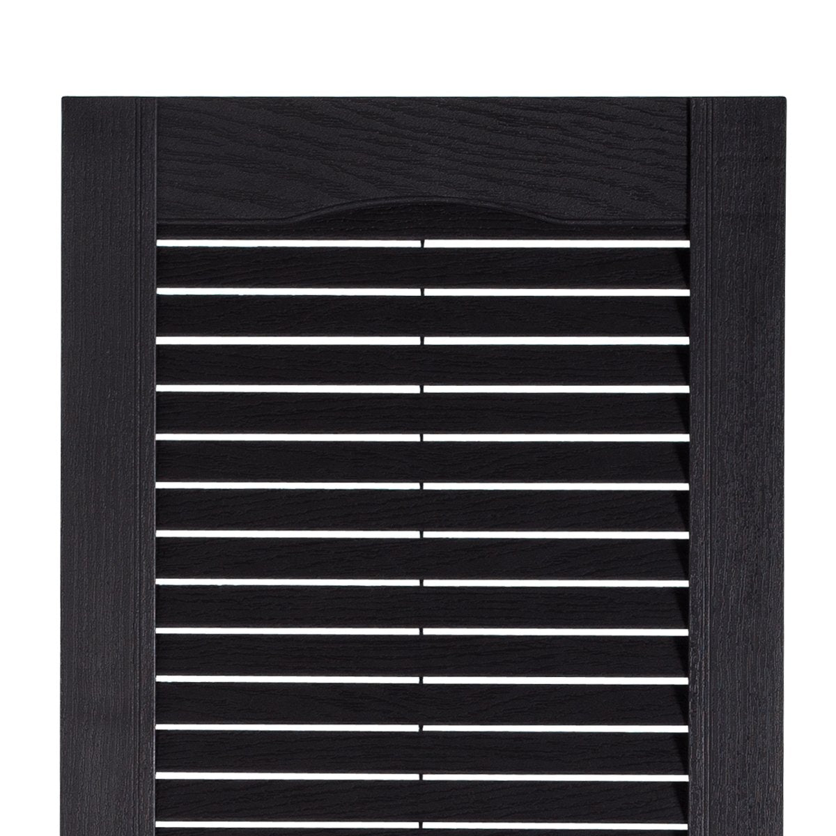 Exterior Solutions Standard Louver Exterior Vinyl Window Shutters, Black (Pair), 15 Inch x 35 Inch