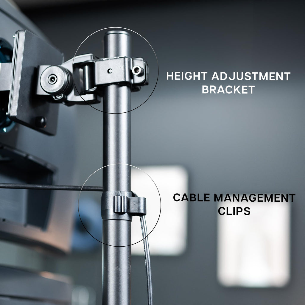 VIVO Dual Monitor Desk Mount Stand with Height Adjustment and VESA Plates for 2 LCD Ultrawide Screens up to 34 inches, Stacked Array, STAND-V002R