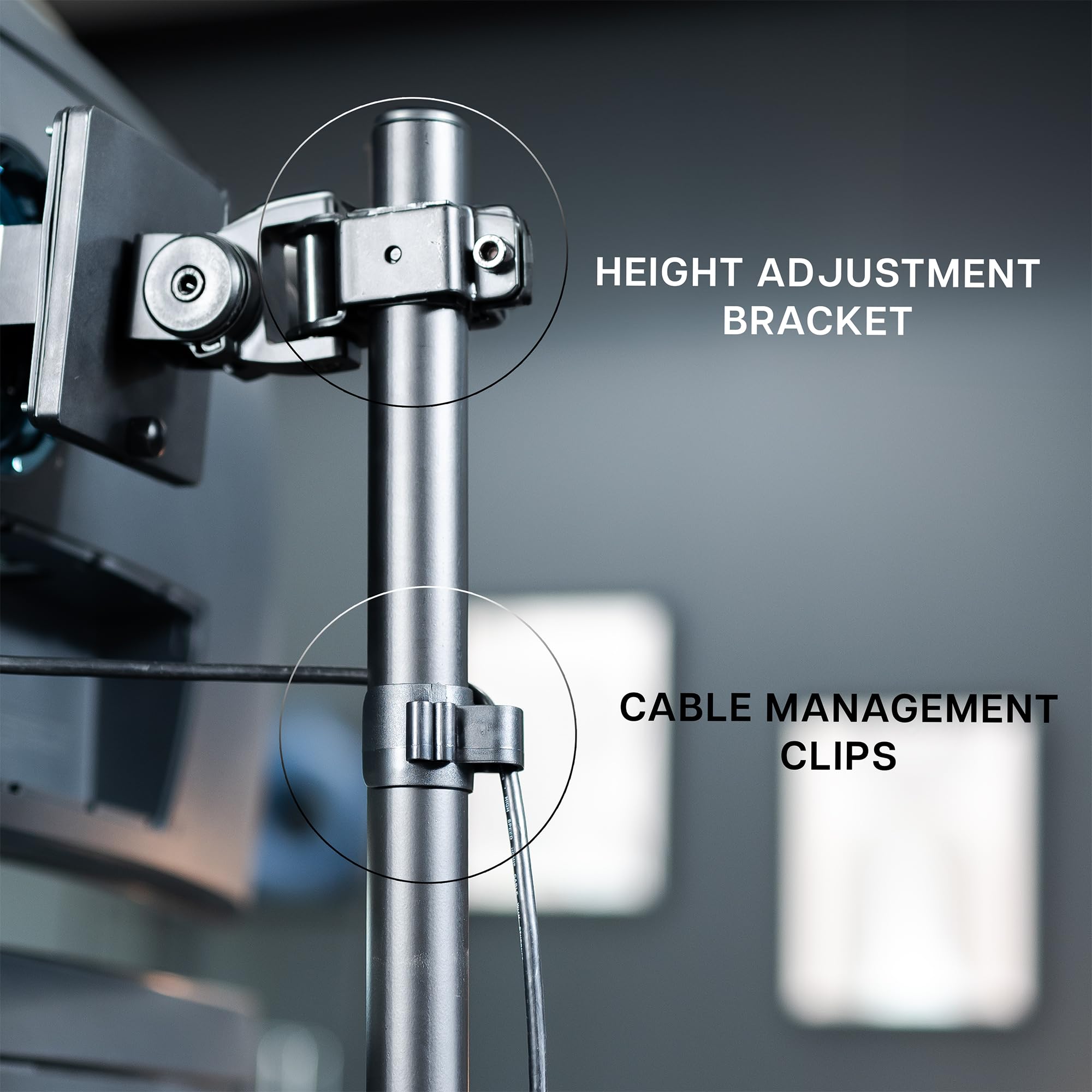 VIVO Dual Monitor Desk Mount Stand with Height Adjustment and VESA Plates for 2 LCD Ultrawide Screens up to 34 inches, Stacked Array, STAND-V002R