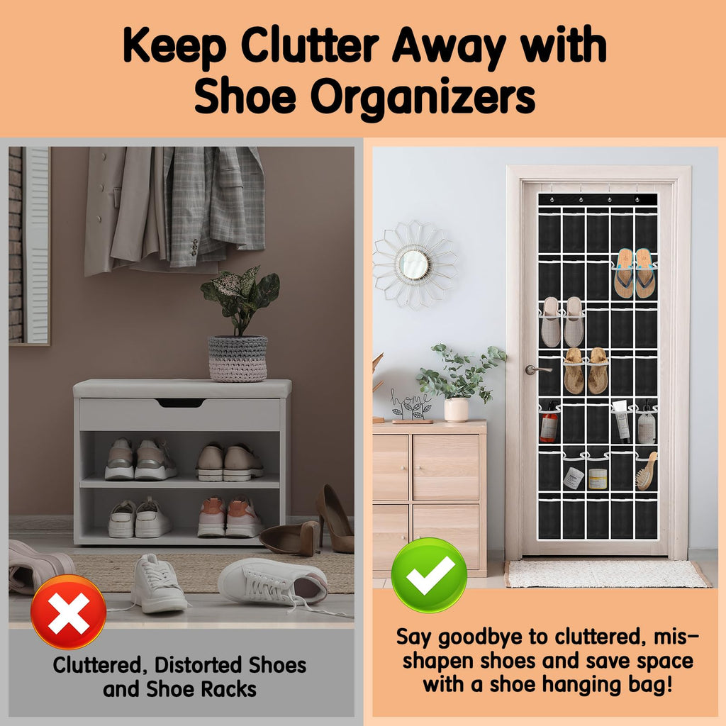 Kotkn 10 Tier Over The Door Organizer - Heavy Duty Hanging Storage Rack with Sturdy Oxford Fabric, Holds 20+ Pairs of Footwear, Boots & Sneakers, Saves 50% Closet Space(Beige)