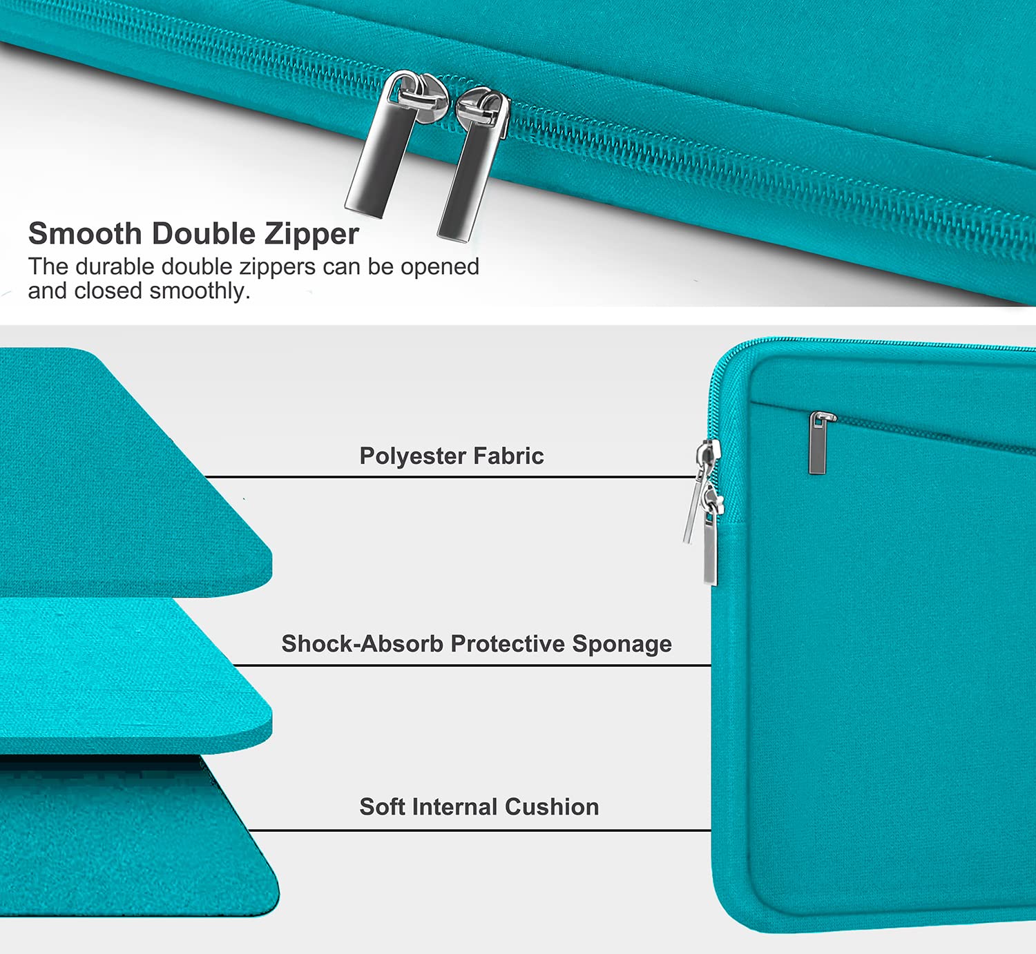 Laptop Sleeve Case 13.3 Inch, Durable 14 Inch Laptop Case Computer Carrying Bag Protective Cover Compatible with 13 14 inch MacBook Pro, MacBook Air, Dell, HP, Lenovo, Notebook, Computer, Black
