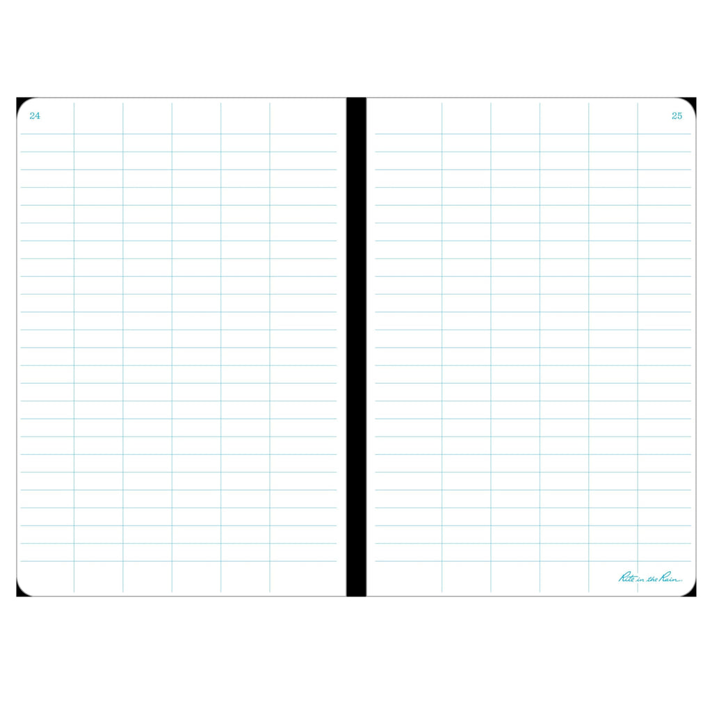 Rite In The Rain Weatherproof Stapled Notebook, 4.625" x 7", Black Cover, Universal Pattern, 3 Pack (No. 771FX)
