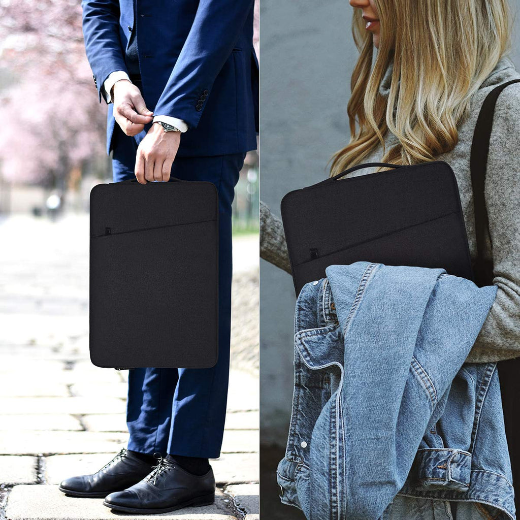 15.6 Inch Portable Monitor Case, Protective Carrying Sleeve Compatible with KYY MNN InnoView Most 16.1/15.6 in Monitors, Water Resistant Monitors Bag with Accessory Pocket, Black